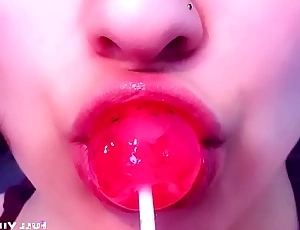 Asmr mouth fetish - loud coupled with sexy food eating with lilkiwwimonster