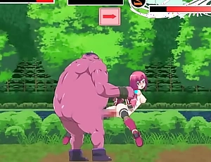 Cute pink haired girl having sex with big monster man in conjunction meister act hentai game