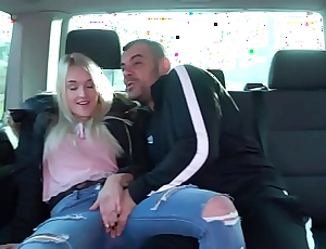Stupid young flaxen-haired belive fake taxi came for her & let stranger fuck her raw