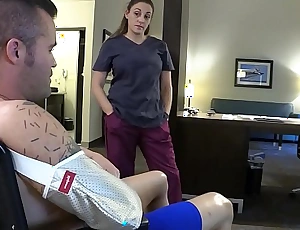 Nurse milf mom soothes injured son part 1