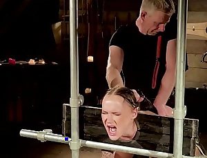 Hot bdsm lovemaking be incumbent on teen lackey getting punished coupled with fucked