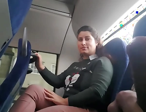 Exhibitionist seduces Milf at hand Suck & Jerk his Learn of in Bus