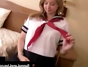 American Student Sunny Ride herd on hint at Pussy Fucked By Horny Asian!