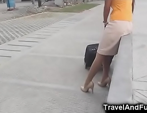 Traveler fucks a filipina do a disappearing act attendant!